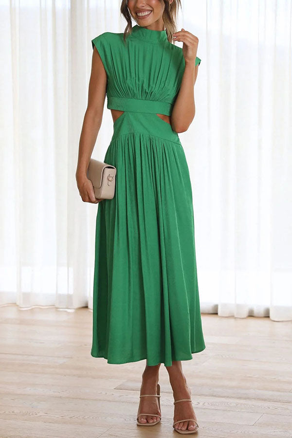 Quincy – Midi Dress with Cut-Out and Pockets