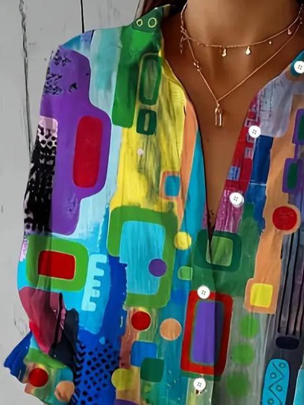 Clara - Geometric Elegance Blouse