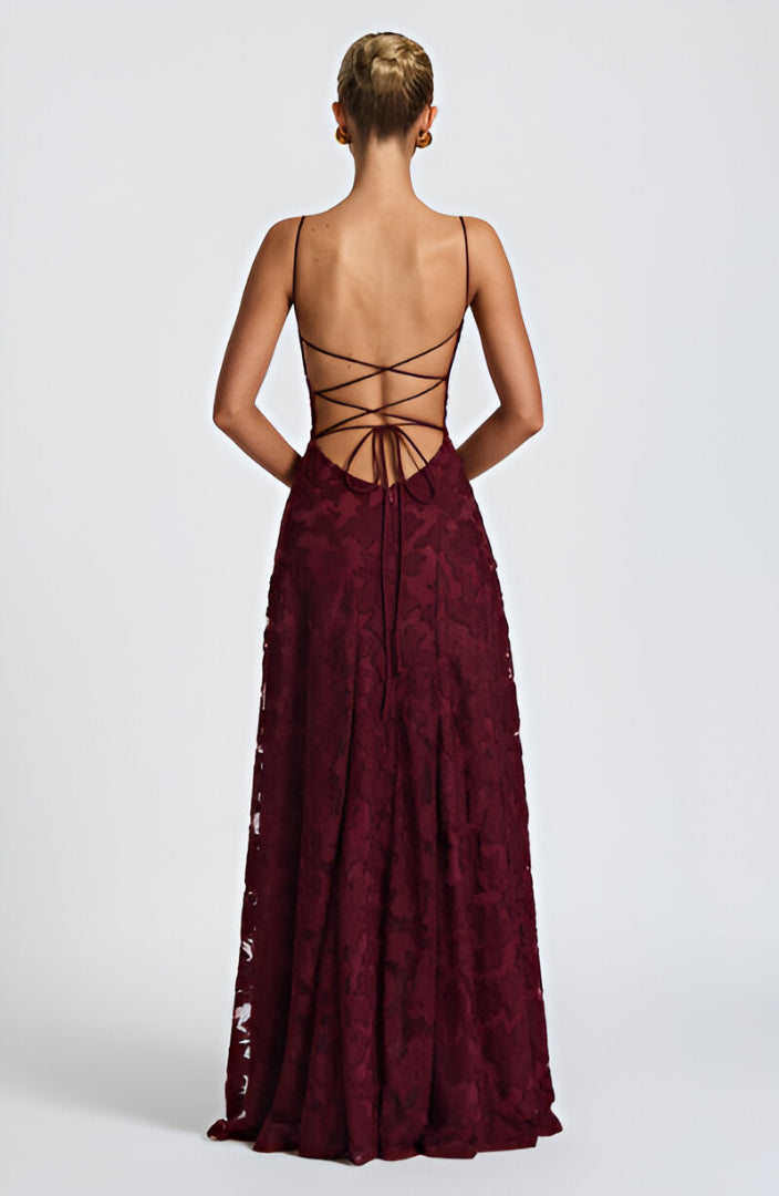 Francisa - Long Lace Corset Maxi Dress