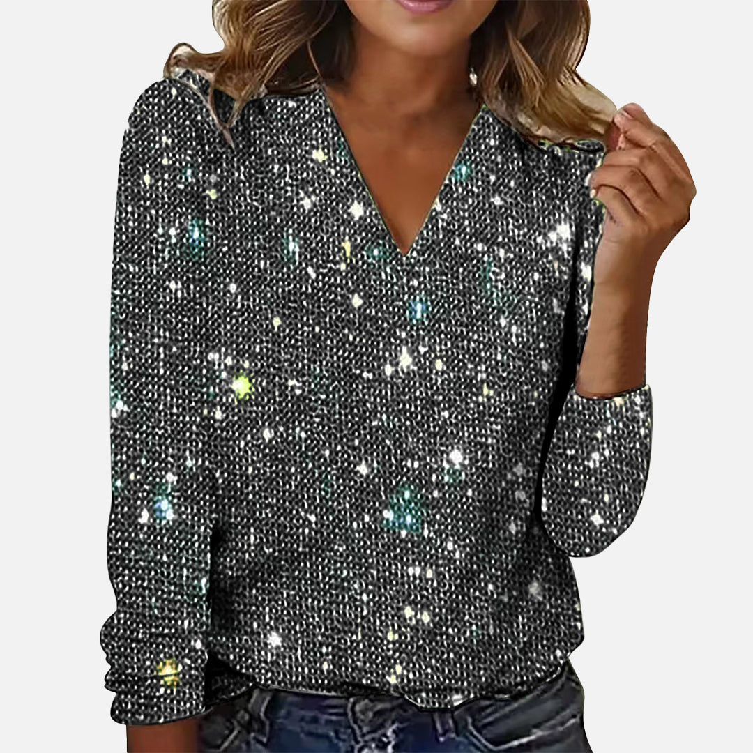 Sascha - V-Neck Diamond Blouse
