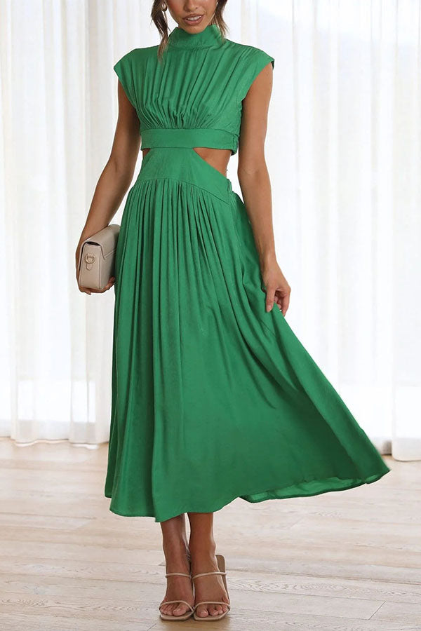 Quincy – Midi Dress with Cut-Out and Pockets