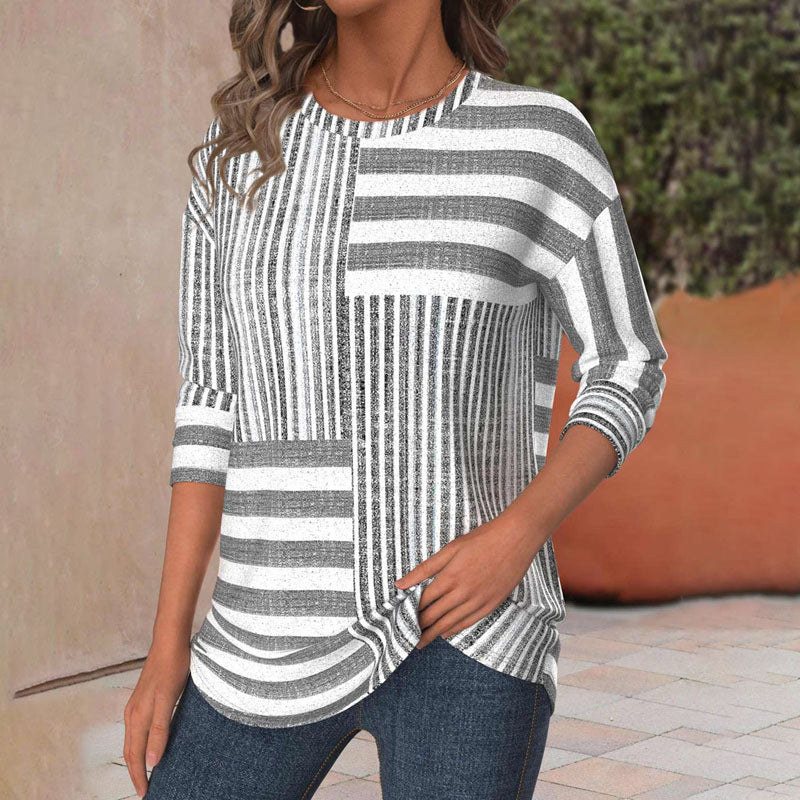 Karin - Striped Cotton Blouse