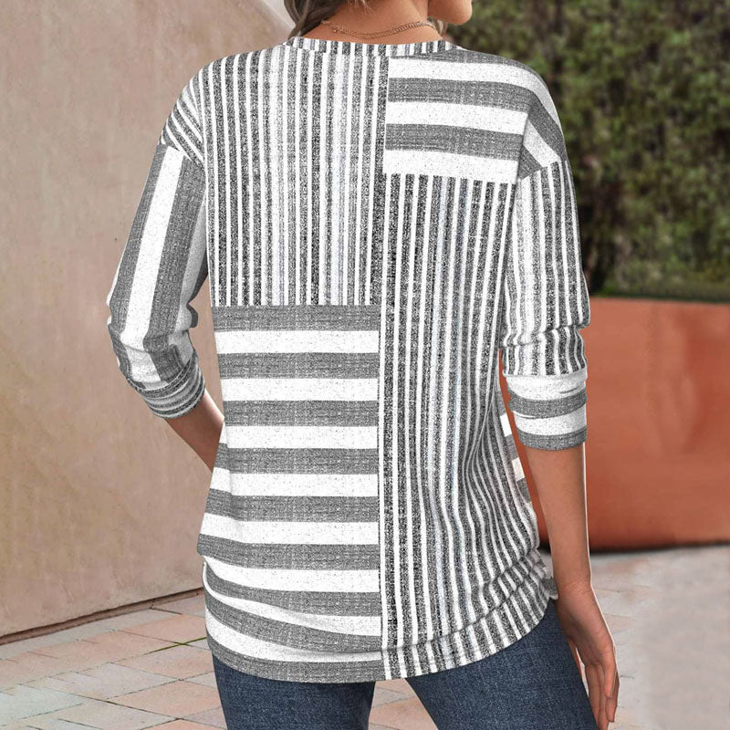Karin - Striped Cotton Blouse