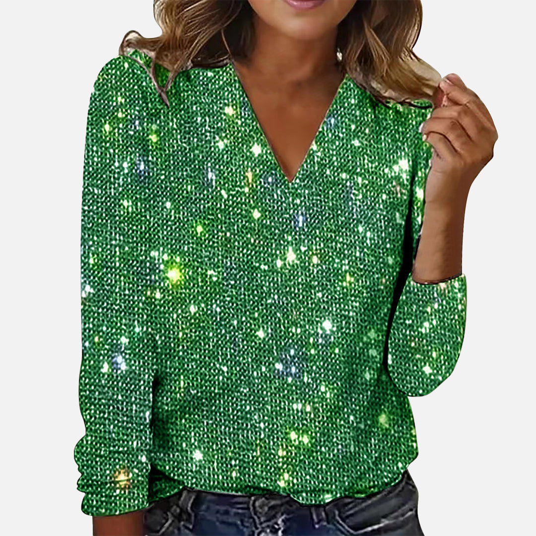 Sascha - V-Neck Diamond Blouse