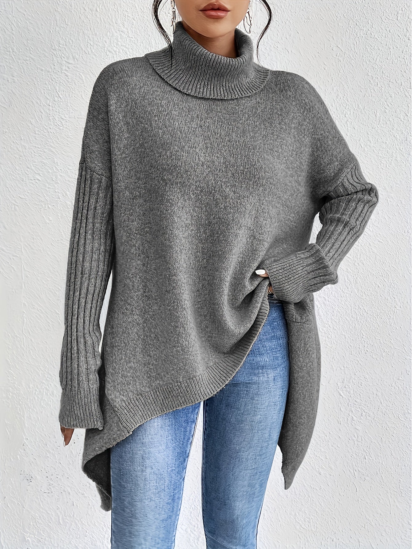 Elena - Luxe Knit High Neck Sweater