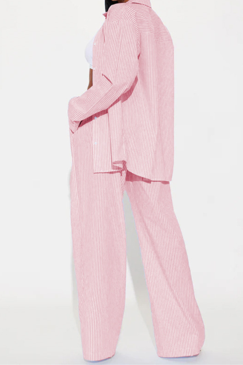 Pascale - Comfortable Striped Two-Piece Set