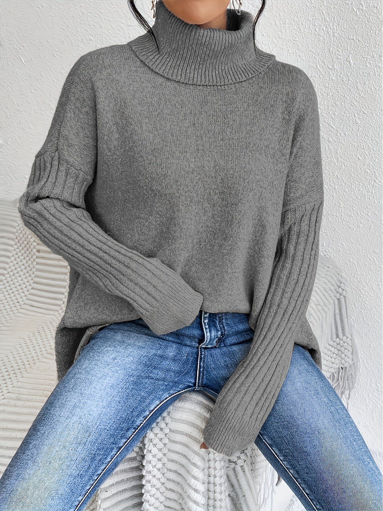 Elena - Luxe Knit High Neck Sweater