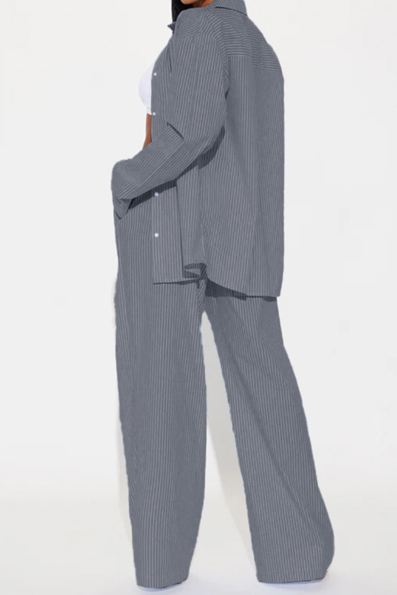 Pascale - Comfortable Striped Two-Piece Set