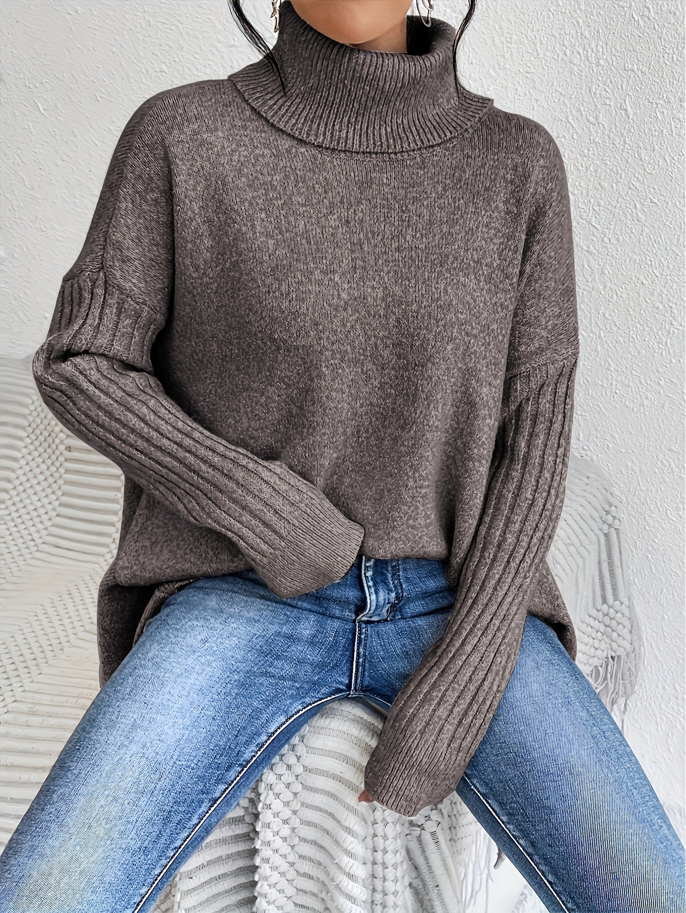 Elena - Luxe Knit High Neck Sweater