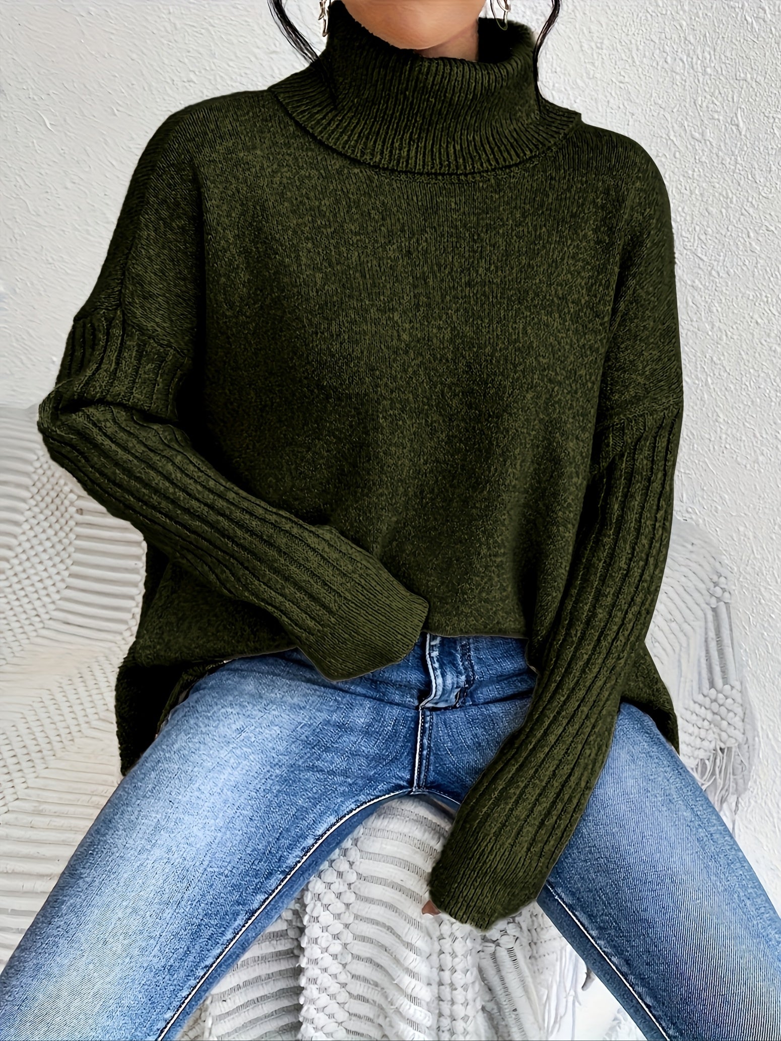 Elena - Luxe Knit High Neck Sweater