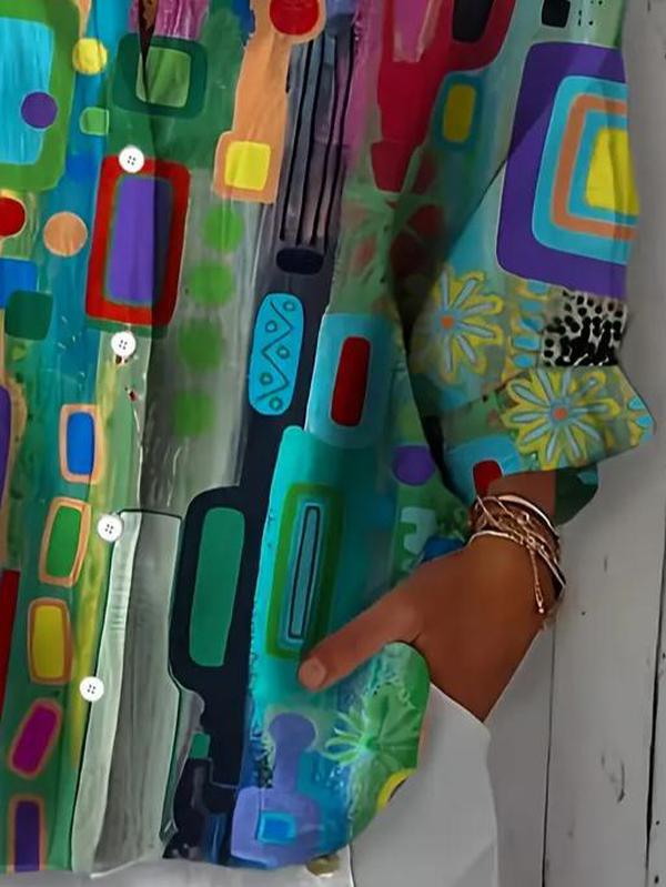 Clara - Geometric Elegance Blouse