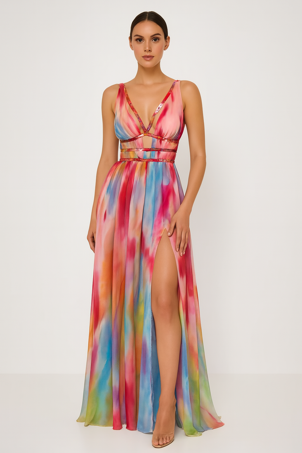 Freya - Hand-Painted Maxi Dress