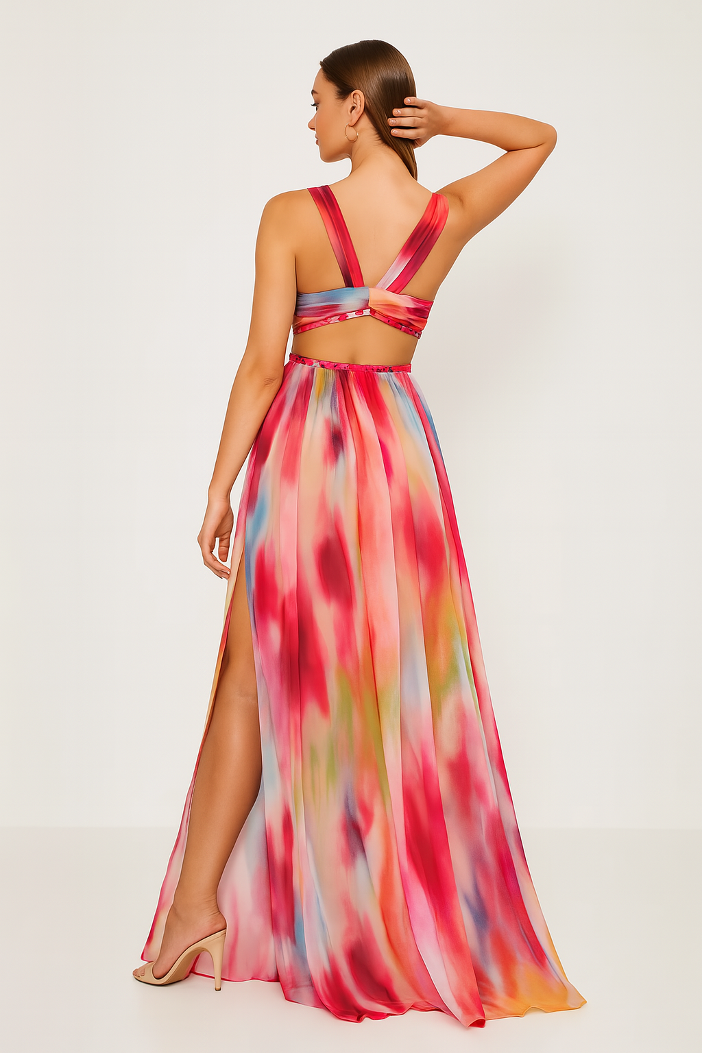 Freya - Hand-Painted Maxi Dress