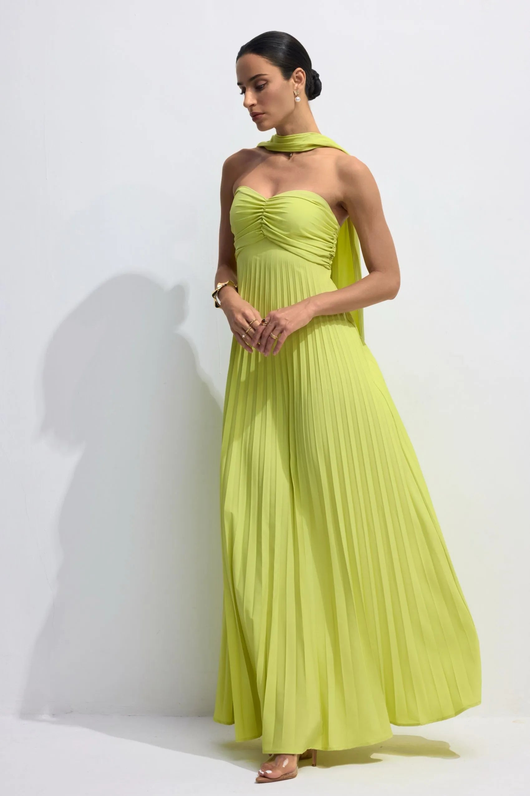 Isavelle – Strapless Pleated Long Dress