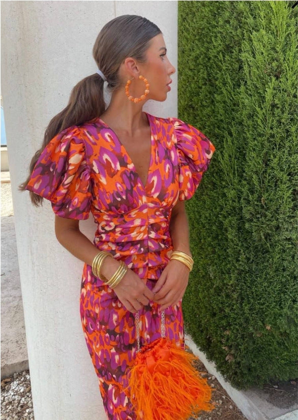 Marisol – Colorful Pleated Dress