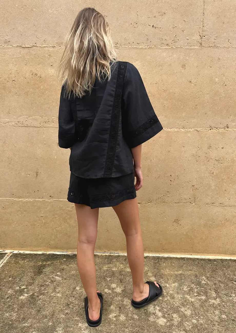 Annie - Embroidered Summer Set with Tied Straps