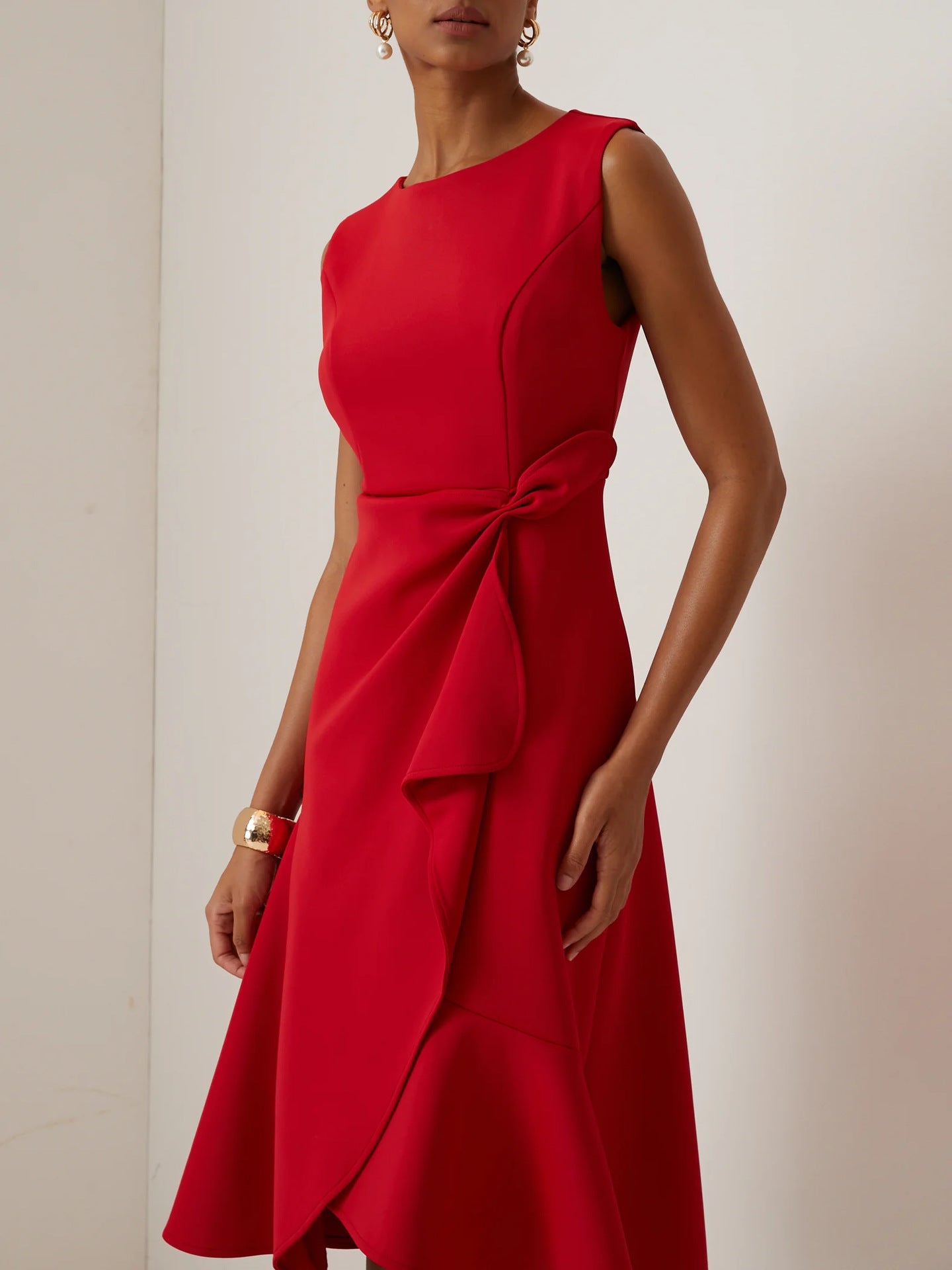 Sonia - Asymmetrical Draped Midi Dress