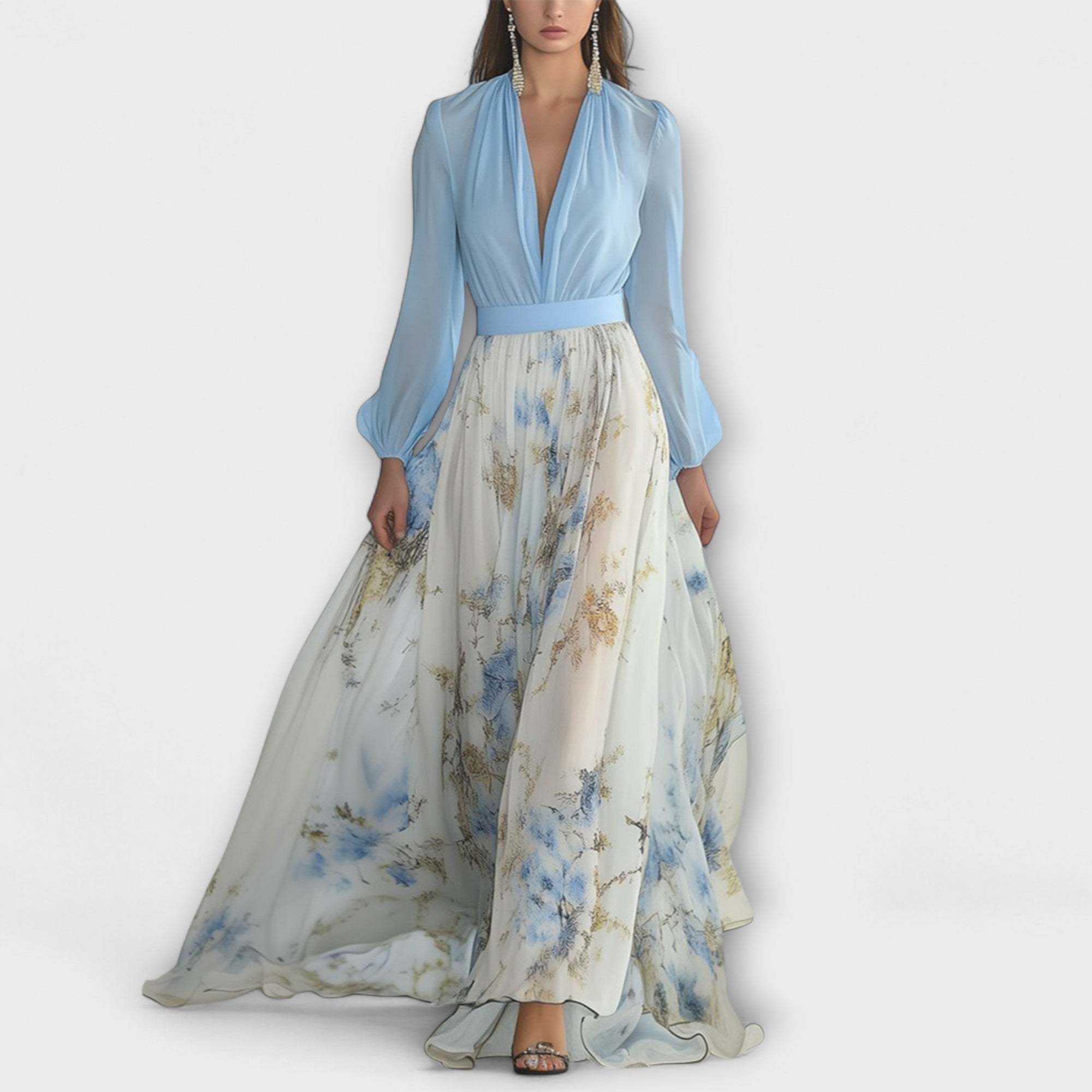 Sara™ - Elegant Floral Maxi Dress