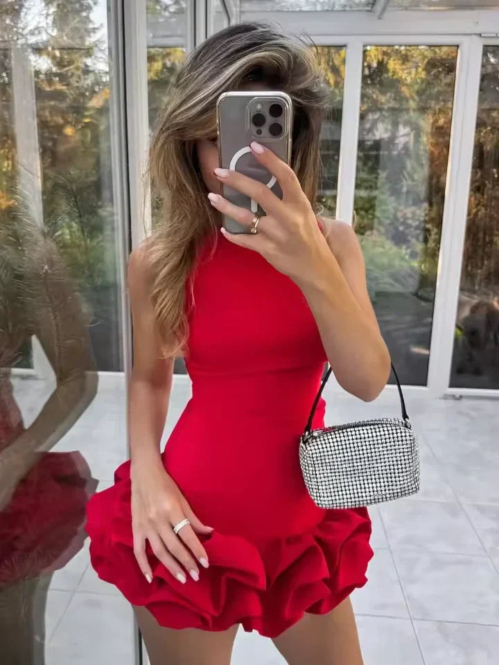 Fabiana - Elegant Short Dress with Ruffles