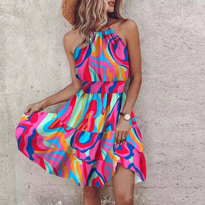 Jann™ - Elegant Printed Mini Dress