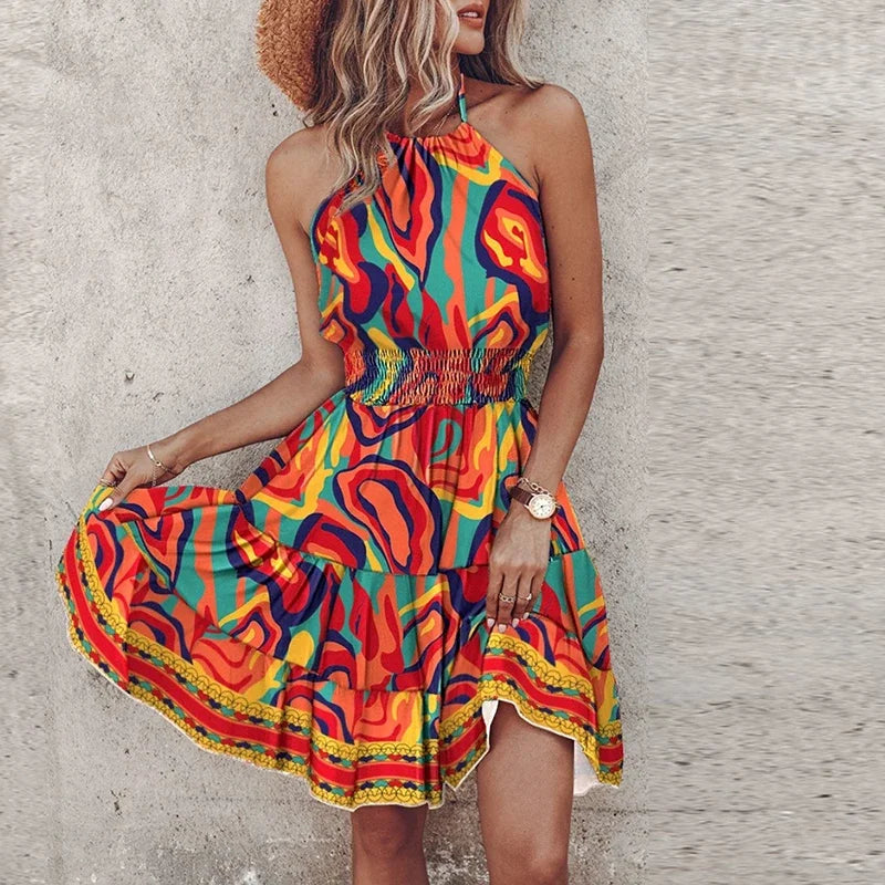 Jann™ - Elegant Printed Mini Dress