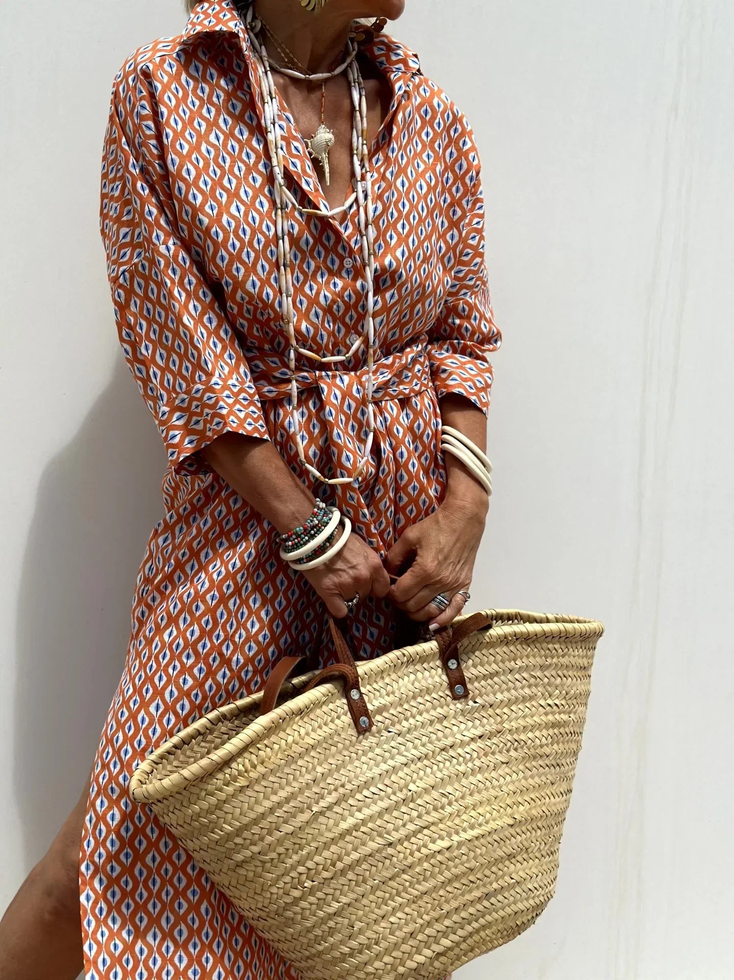 Sophia – Elegant Striped Shirt Dress