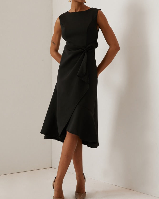 Sonia - Asymmetrical Draped Midi Dress
