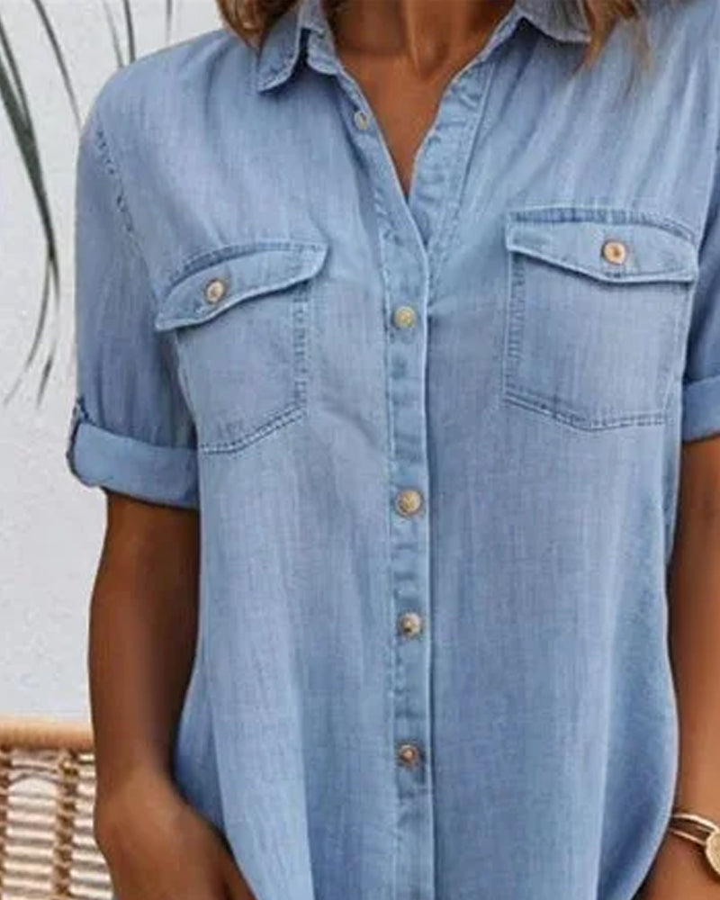 Mariline - Casual Denim Shirt Dress