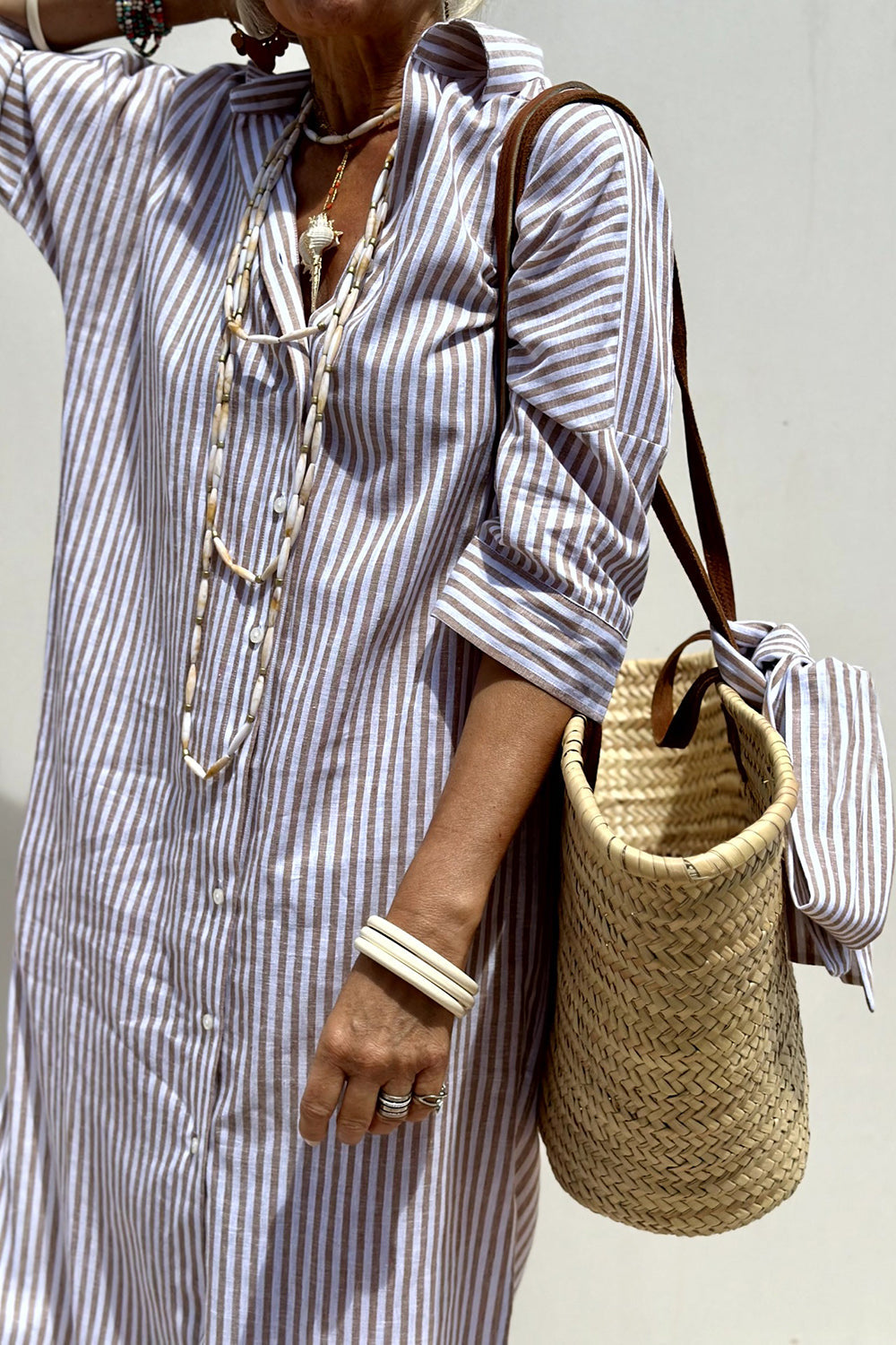 Caitlin – Elegant Striped Shirt Dress