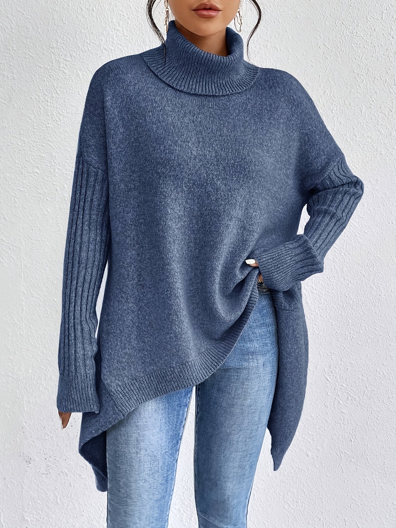 Elena - Luxe Knit High Neck Sweater