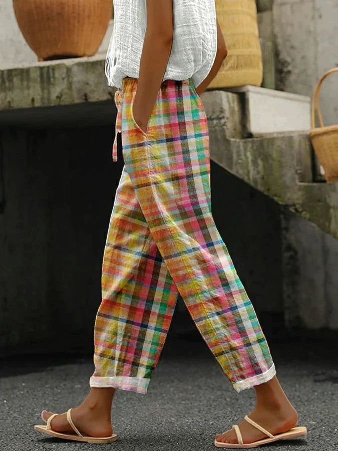 Laura Checkered Relaxed Trousers