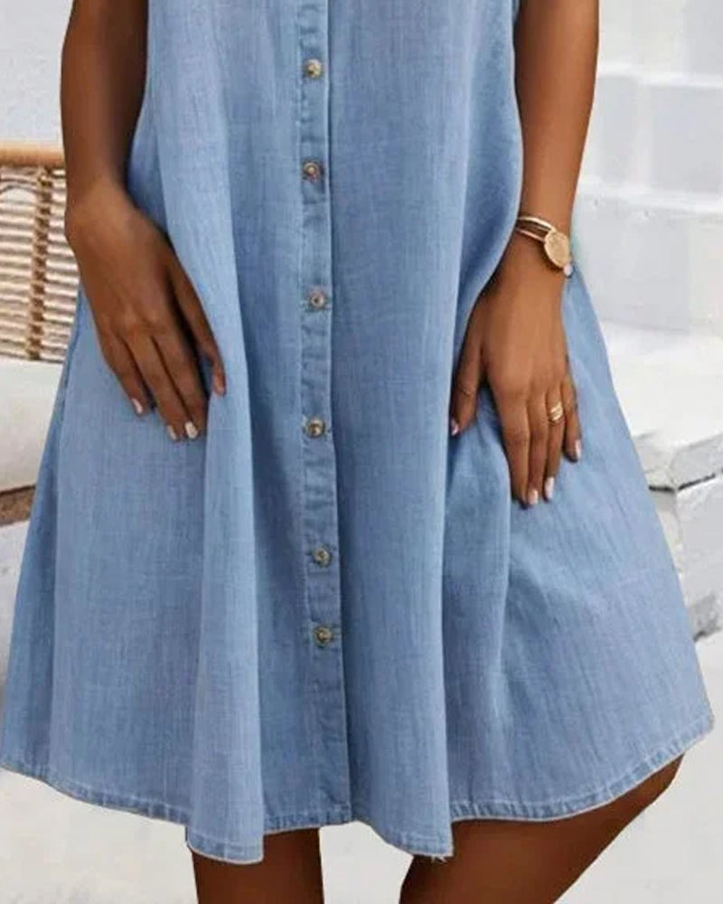 Mariline - Casual Denim Shirt Dress
