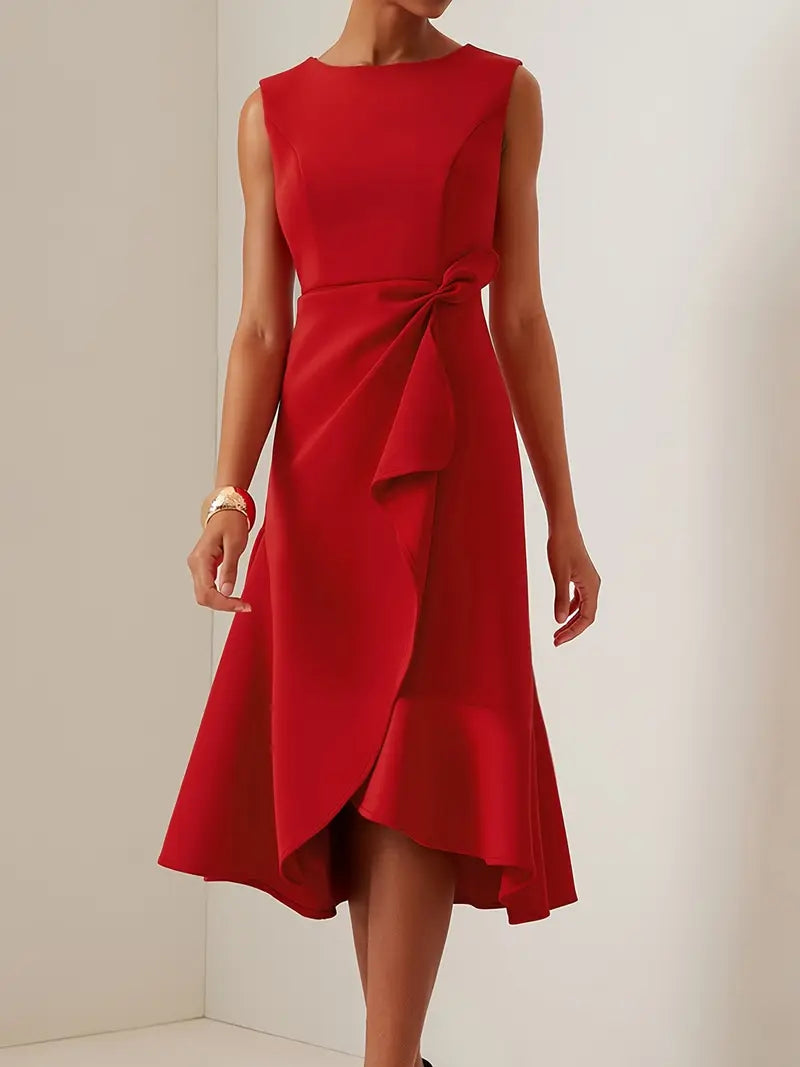 Sonia - Asymmetrical Draped Midi Dress