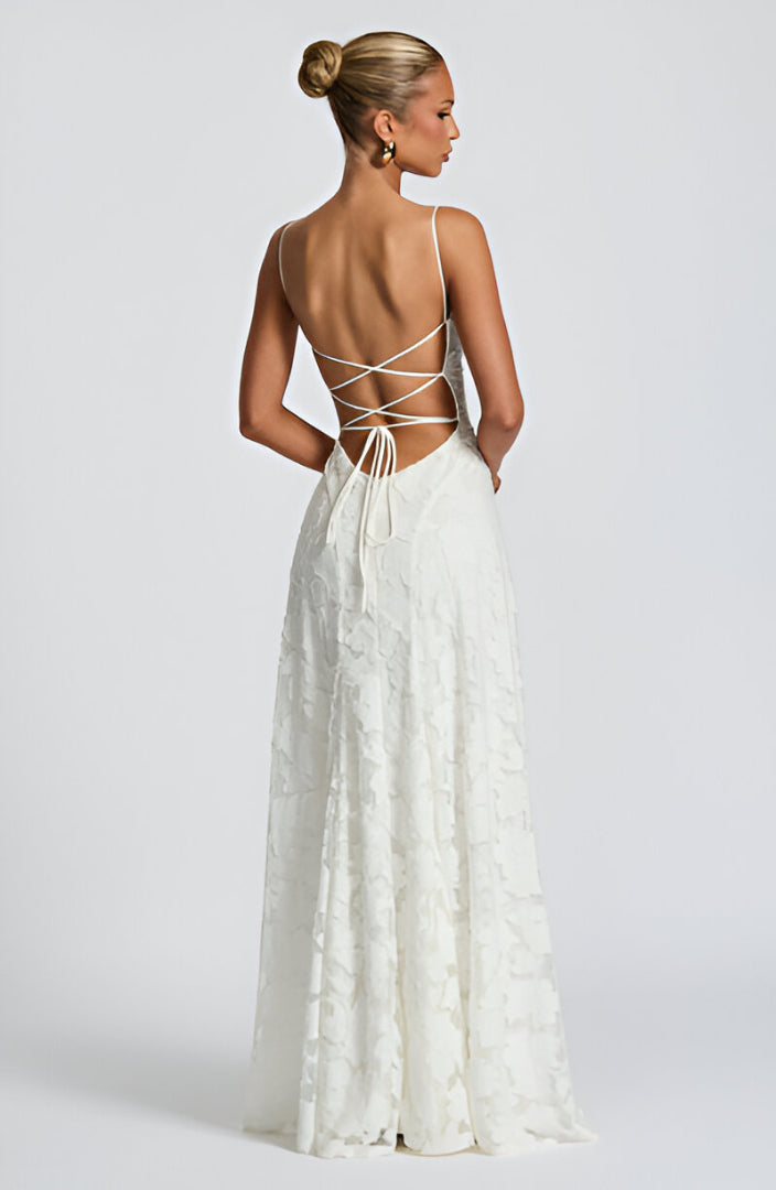 Francisa - Long Lace Corset Maxi Dress