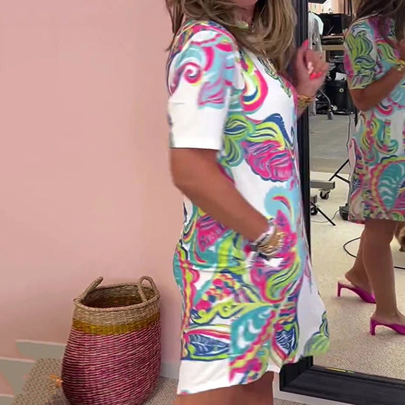 Catherine - Vibrant V-Neck Dress