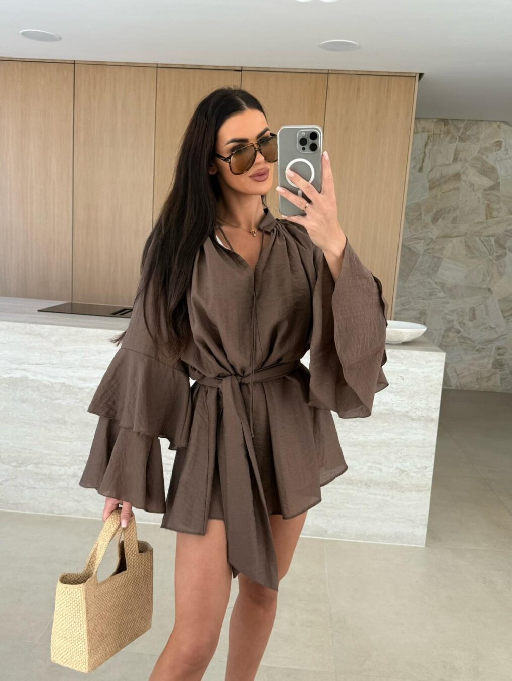 Demi – Flowing Jumpsuit with Ruffled Sleeves