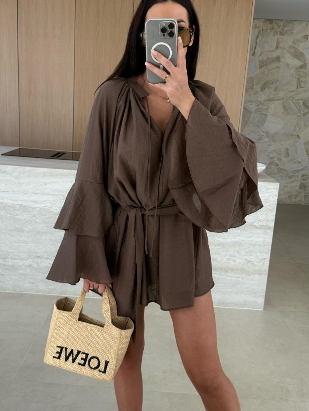 Demi – Flowing Jumpsuit with Ruffled Sleeves