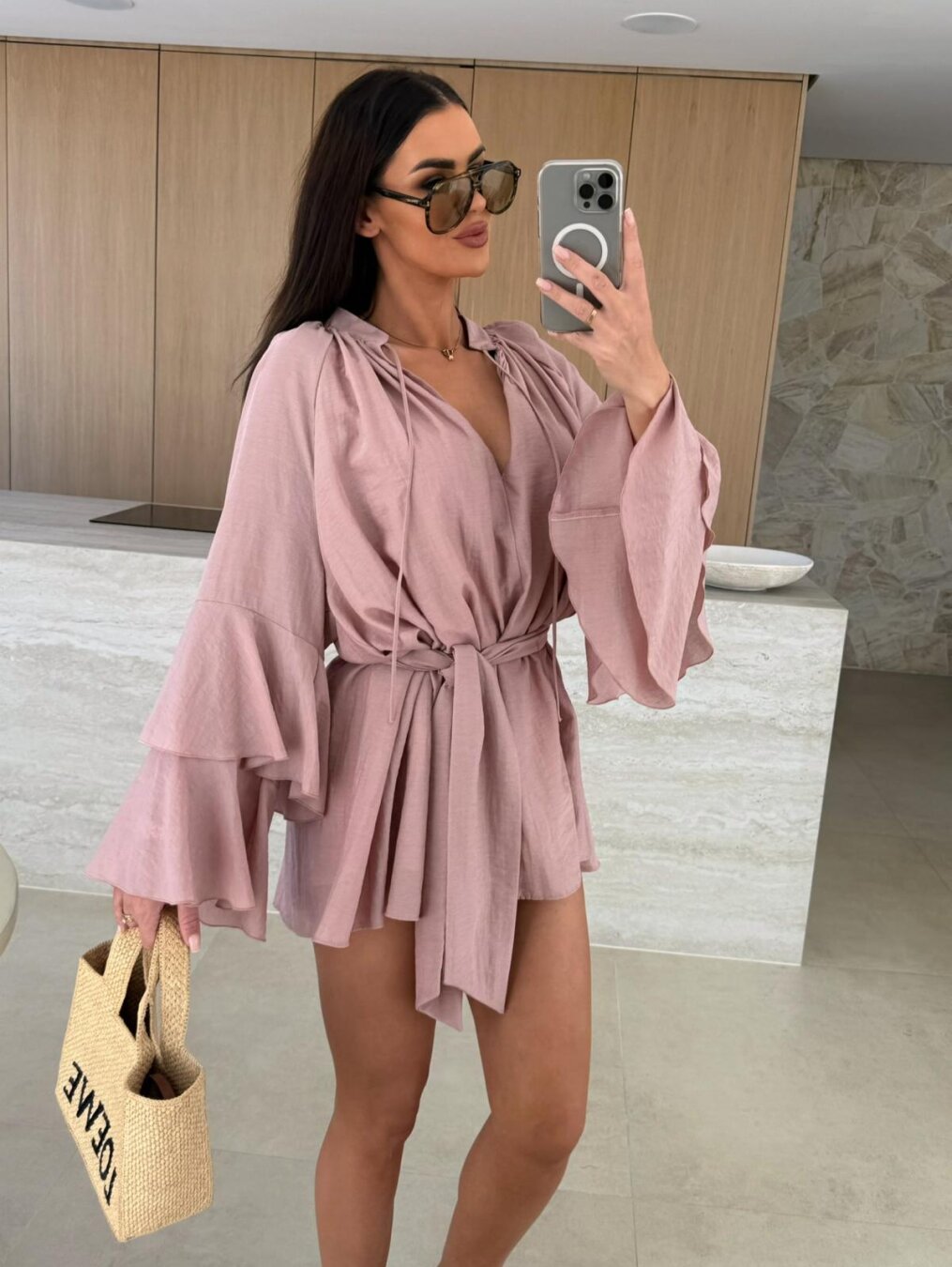 Demi – Flowing Jumpsuit with Ruffled Sleeves