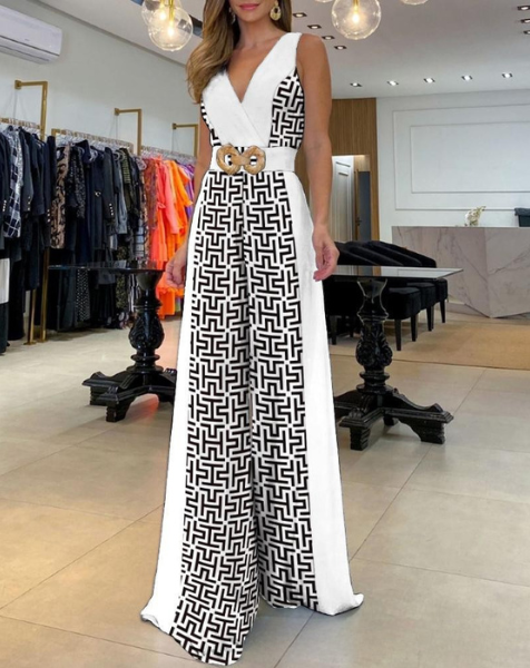 Vicky - Elegant Bicolor Sleeveless Jumpsuit