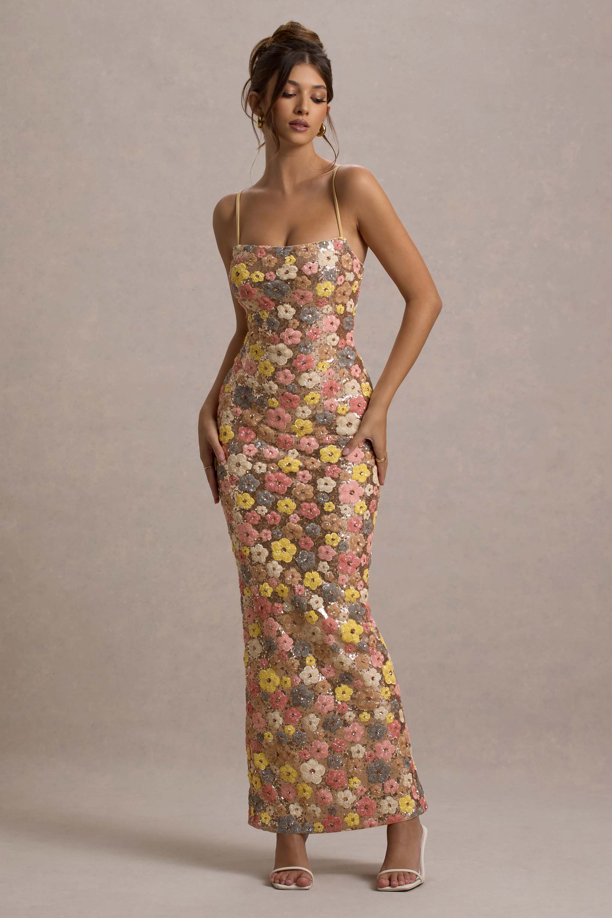 Selviana - Long sequin floral dress