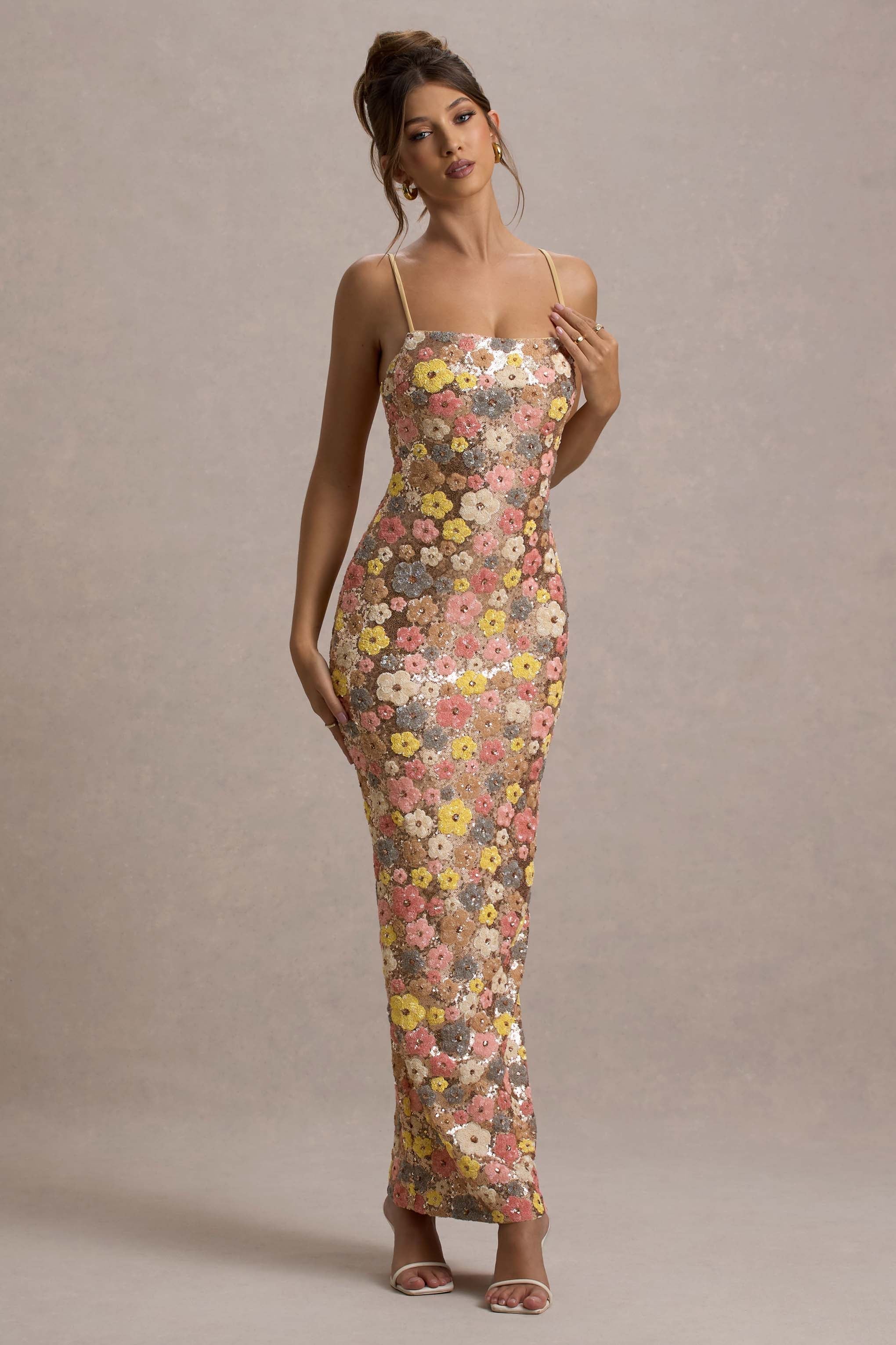 Selviana - Long sequin floral dress