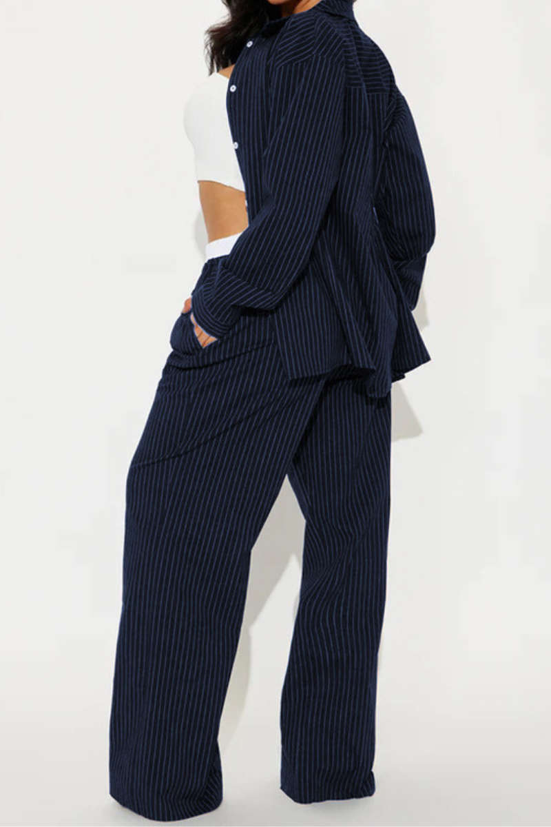 Pascale - Comfortable Striped Two-Piece Set