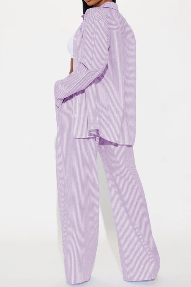 Pascale - Comfortable Striped Two-Piece Set