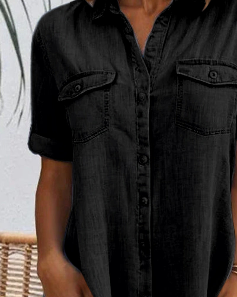 Mariline - Casual Denim Shirt Dress