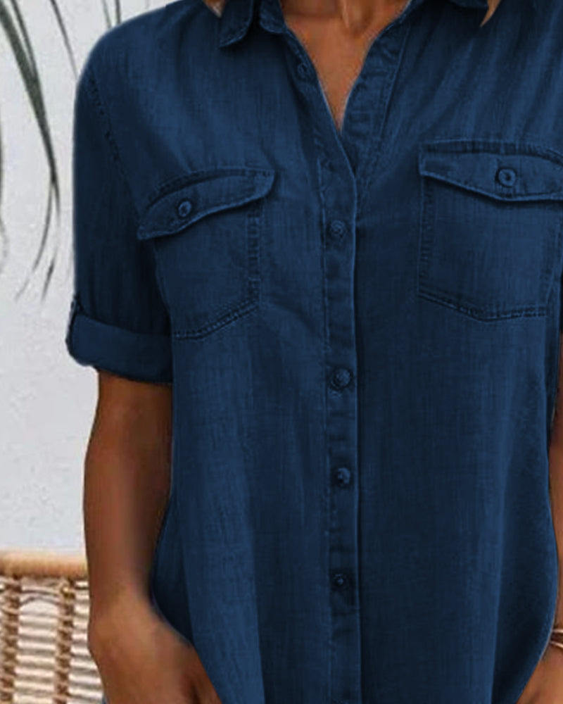 Mariline - Casual Denim Shirt Dress