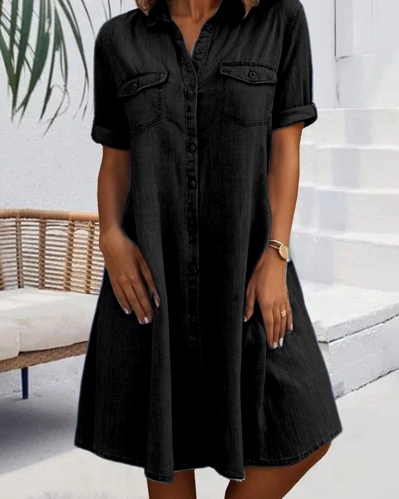 Mariline - Casual Denim Shirt Dress