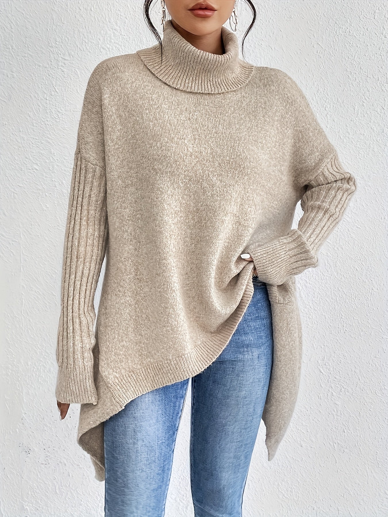 Elena - Luxe Knit High Neck Sweater