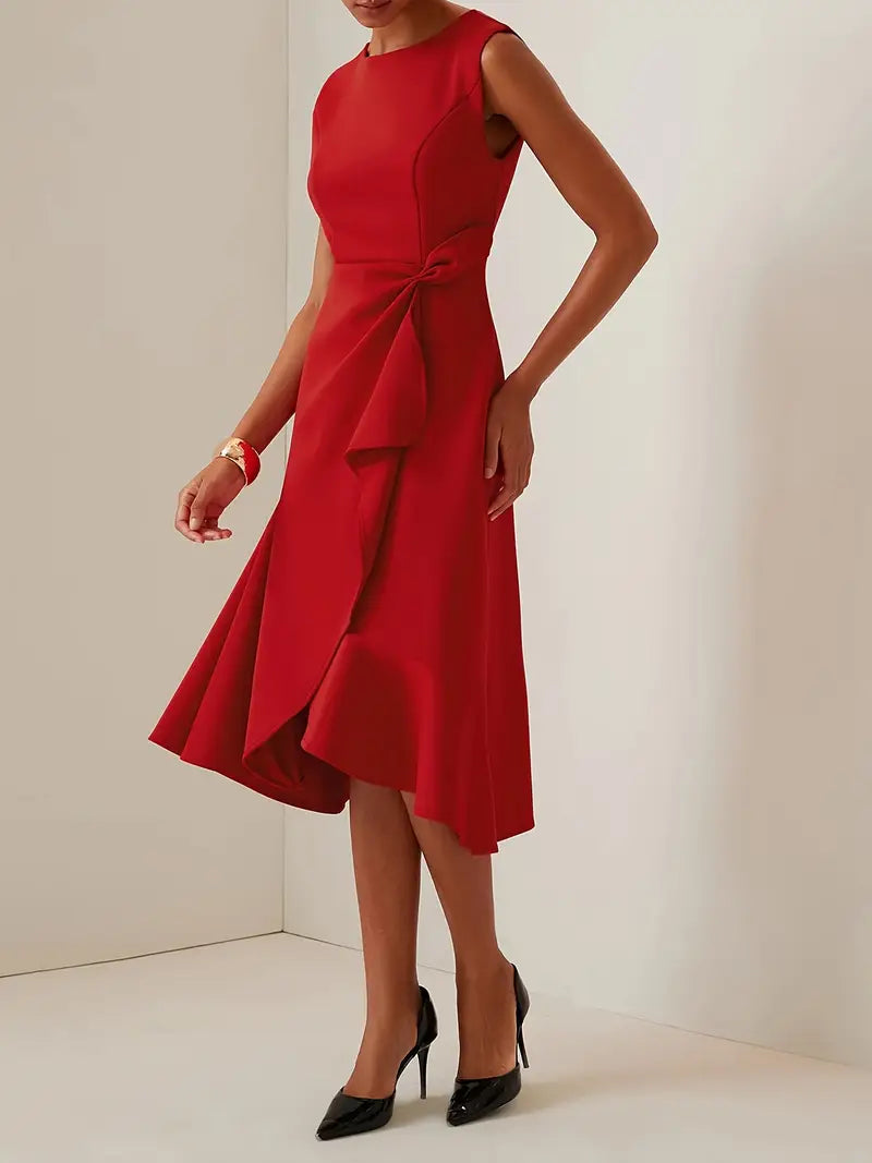 Sonia - Asymmetrical Draped Midi Dress