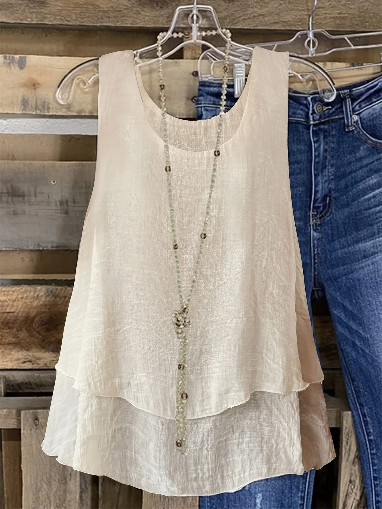 Cassandra - Ruffled Viscose Tank Top