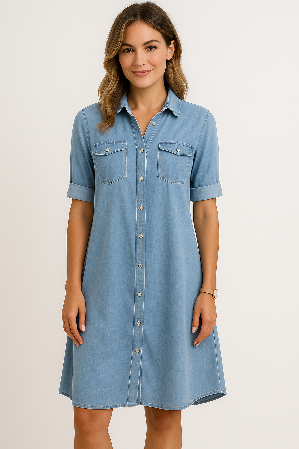 Mariline - Casual Denim Shirt Dress